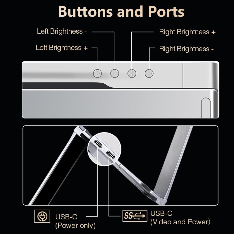 S350 Laptop Monitor Extender, 13.3" IPS Panel 1920x1200 FHD 1200P 60Hz Display, 1-Cable USB-C/USB-A External Monitor for Laptop Work, 1-Cable Easy Installation, Driver-Required First Setup, Compatible with Windows & Mac
