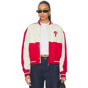 Terez x REVOLVE Phillies Crop Bomber in Red & White