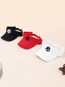 NY Letter Printing Sports Visor Hat, Adjustable Empty Sun Top Hat, Visor for Tennis Baseball Golf Athletic Cycling Running, Adjustable Sun Cap