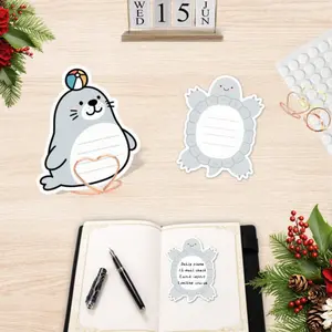 YOOMA  Animal - Inspired Sticky Notes Set for Daily Organization,Ideal for Home, Office Use,Perfect for Animal Lovers,Designs for Daily Convenience and Quick Notes, 100-Pack with100pcs Stickers+3pcs Mental Note Card Clip, Cute Animal Notepads