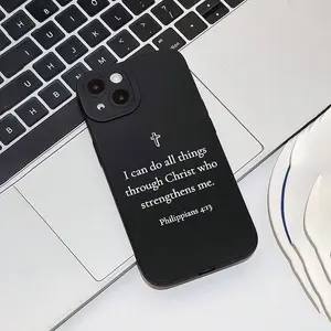 Cross & Letter Pattern Phone Case, Shockproof Phone Protective Cover, Phone Accessory Compatible with iPhone 11 12 13 14 15 Pro Max, Casing