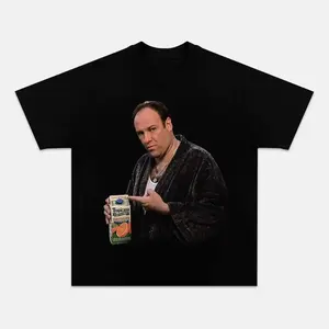TONY SOPRANO Printed Design Unisex Vintage Crew Neck Regular Fit Cotton Fabric Casual Comfort Breathable Short Sleeve Funny T-shirts Fashion Men&Women's Top for Daily Wear 090502