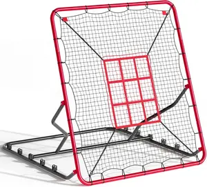 4x4.5 Ft Baseball Rebounder Net, 5 Adjustable Angles Pitching, Fielding Trainer, Heavy-Duty UV-Resistant Bounce Back Net for Baseball, Softball, Portable Solo Practice Equipment