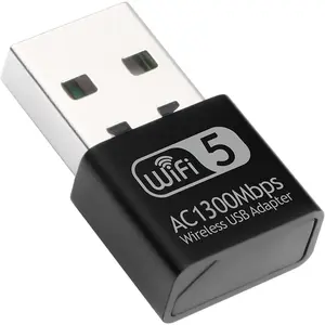 1300Mbps USB WiFi Adapter for PC-Tiny Size Wireless Network Adapter for Desktop with Dual Band 2.4GHz, 5GHz, MU-MIMO, WiFi Dongle Supports Win11/10/8.1/8/7/XP, Mac OS 10.9-10.15