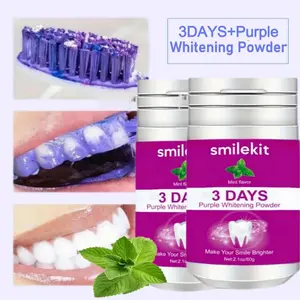 2-PACK Whitening Tooth Powder Set, Deep Cleaning Oral Freshness, Teeth Whitening, Portable Home Travel Use, 60g, 3 Days Whitening TEETH WHITE TOOTHPOWDER