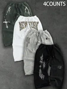 Men's & Women's Casual Joggers 4-Pack, Comfortable Drawstring Design, Soft Fabric, Perfect for Hiking & Outdoor Activities