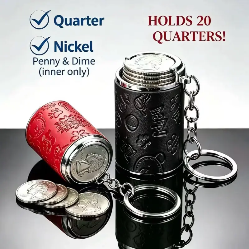 Coin container keychain