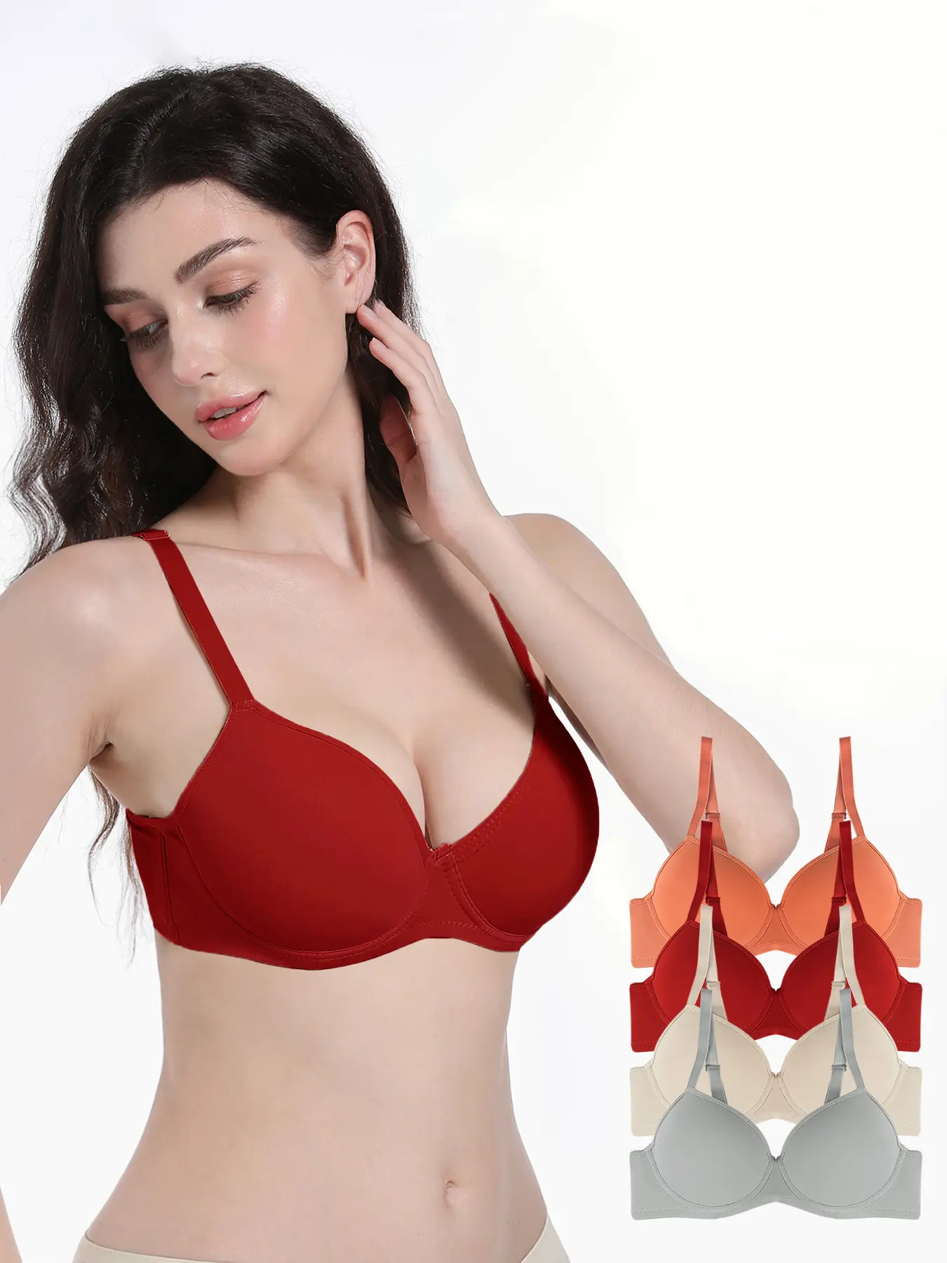 Women's Ultra-Soft Seamless Wireless Bras - 4/5/6 Pack, Multiple Colors, High-Support, Breathable Elegant Cup, Everyday Summer Wear Fabric Medium Minimalist Smooth Womenswear,bra