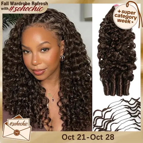 【Cheapest】Mamushow #4 Chocolate Brown Miracle Knots Feather Crochet Human Hair Bundles for Miracle Knots Human Hair Burmese Curly Wave Pre-Separated 60g/Pack Reusable Invisible 100% Virgin Human Hair Crochet Extensions Natural Black#tiktokshopstockup