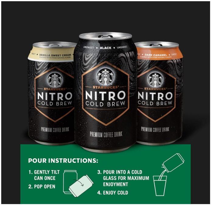 Starbucks Nitro Cold Brew, Vanilla Sweet Cream 9.6 fl oz Can (8 Pack) (Packaging May Vary) Beverage Creamy