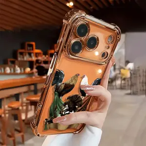 New electroplated transparent TPU airbag shock-proof phone case with rooster pattern and badge pattern is suitable for iPhone 17 Pro Max 16 15 14 13 12 11. It is a simple and fashionable shock-proof soft case for protection, a personalized and creative pr