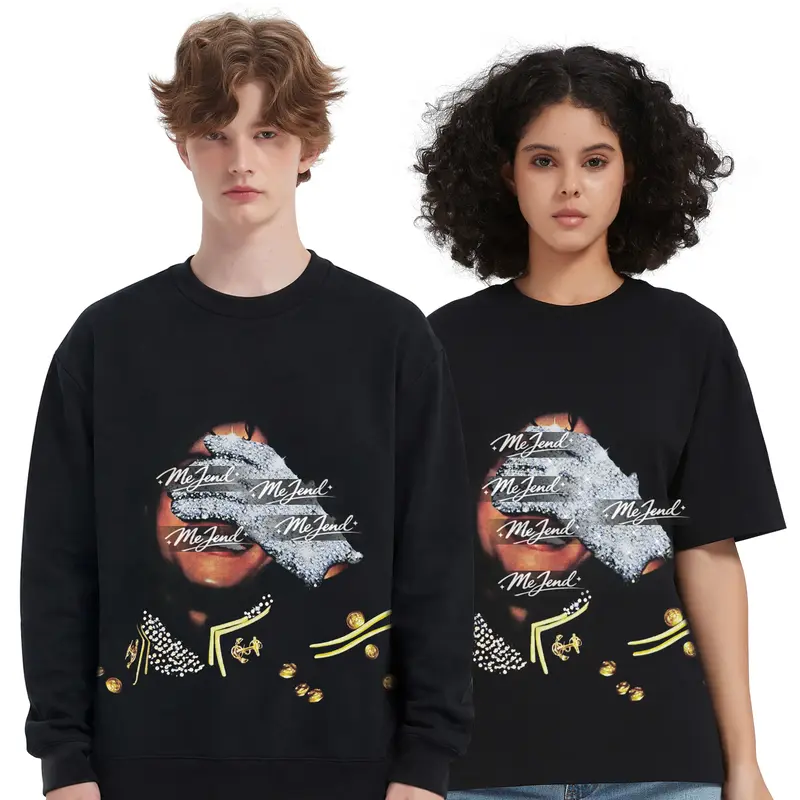 MeJend Printed Tshirt for Men, 10oz Heavyweight Fabric, Cotton Short-Sleeve, Unique Graphic tee unisex casual heavyweight classic shirt Streetwear Top Black White Crewneck Breathable