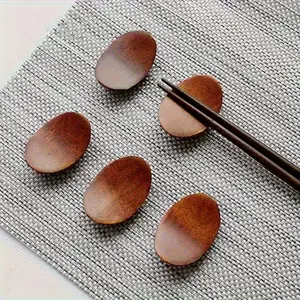 10pcs Nanmu Handmade Wooden Chopstick Holder, Unique Creative Design, Vintage Style, Perfect Kitchen Accessory, Elegant Dining Experience