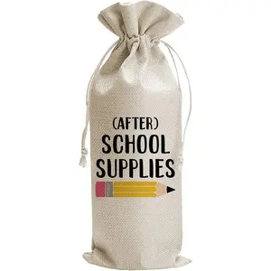 Teacher's Day Gifts  Bags,  Teacher Appreciation, Birthday Gifts for Women from Student, Burlap Drawstring  Bag