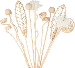 Reed Diffuser Stick,WUTAOBON Pcs Inch Natural Rattan Flower Reed Fragrance Diffuser Set, Fragrance Diffuser Replacement Rattan Sticks Home Decor (Primary Color)