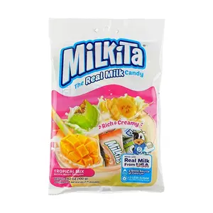 Milkita Creamy Milk Candy Tropical Fruit Flavors 100g - Chewy Hard Candy Snacks