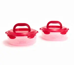LocknLock Set of 2 Mini Pie Carriers w/ Handle Lids