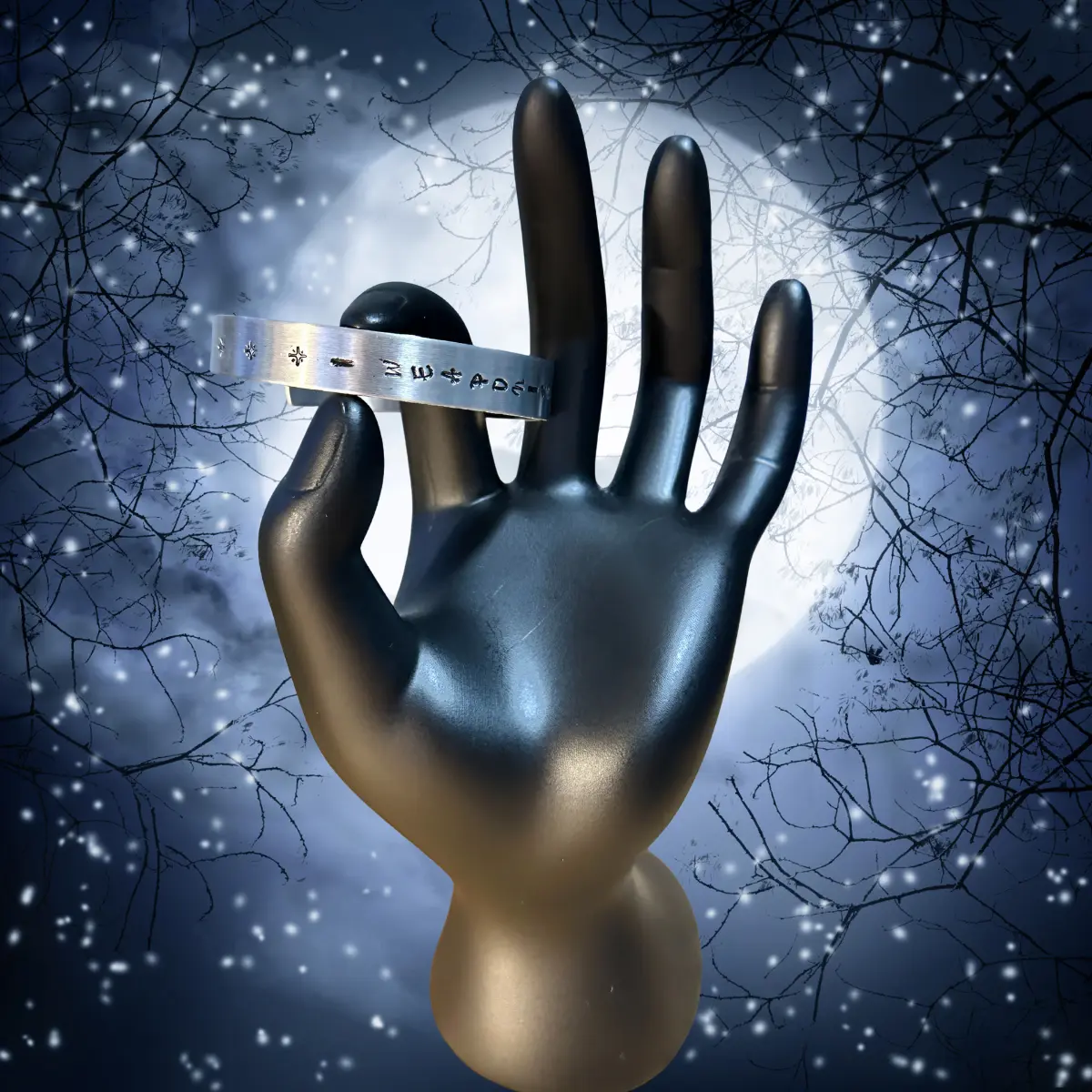 "I weaponize perfume" Hand-stamped Aluminum Bracelet