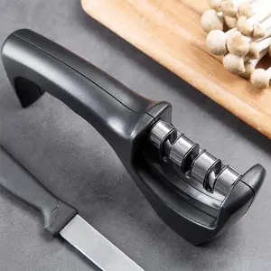 Premium Knife Sharpener Tool, 3-Stage Professional Knife Sharpener Stick, Handheld Kitchen Knife Sharpener Kit, Scissor Sharpener for Home Use