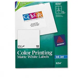 Avery 8254 Ink Jet Labels 3-1/3 x 4 Matte White 120 Pack