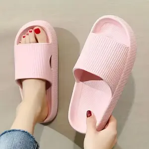 Women's Simple Summer 2024 Solid Color Soft Non-slip Slides, Casual Comfortable Thick Sole Home Slippers, Lightweight & Breathable Slides for indoor & Outdoor Wear,Girl's Walking Shoes, Footwear