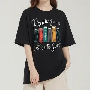 Literary - Inspired Fashion T - Shirt: Make A Playful Statement With Book - Themed Typography Women'S Crewneck Crop Workout Tee Top Crew Neck Crop Top Cotton  On Golf Gift T-Shirt For Men And Women