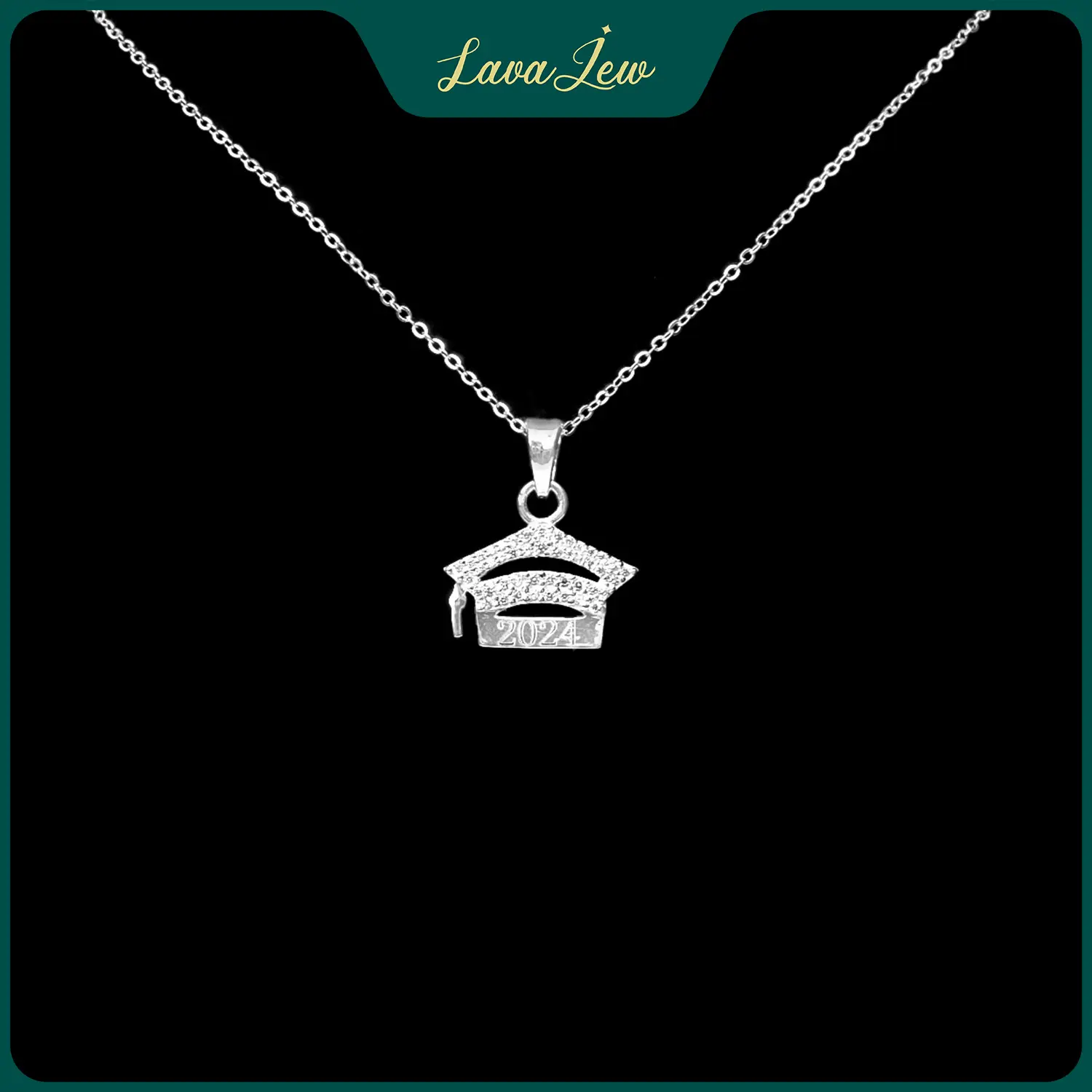 Personalized Gifts For Graduation, Graduation Stones Cap Necklace , Class Necklace for Men and Women, 925 Silver Necklace