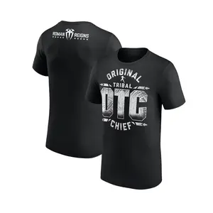 Men's Black Roman Reigns OTC 10-Star T-Shirt,Short Sleeve Crew Neck T-Shir, Fitted, Pull On, Casual, Unisex Cotton T-Shirt