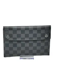 Pre-owned Louis Vuitton Canvas Small Leather Goods Damier Graphite Alpha Pouch Medium