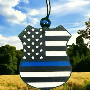 Thin Blue Line Car Freshie | Support Law Enforcement | Strong Scent | Handmade Car Air Freshener