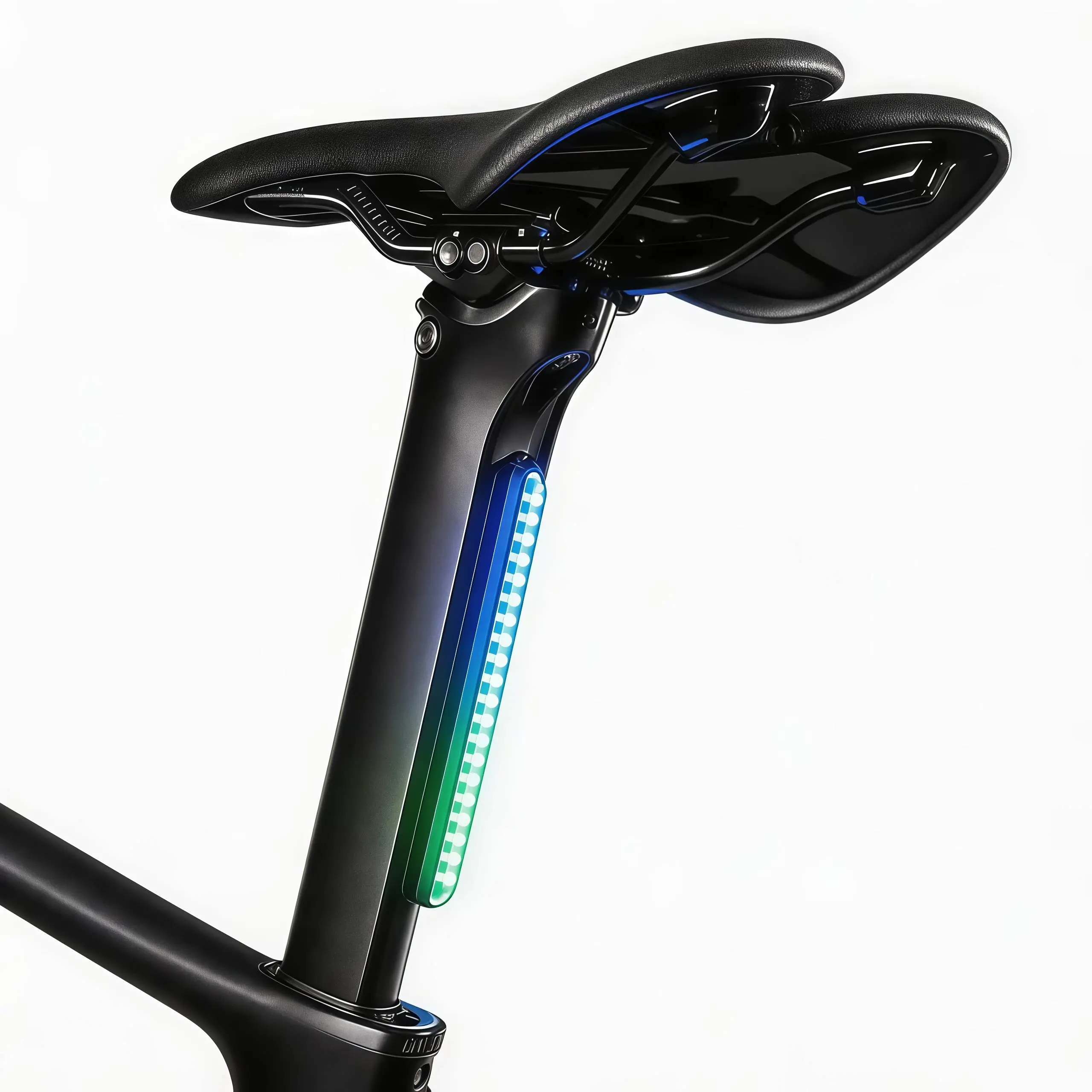 New Seatpost Ambient Taillight, Smart Bike Taillight: Bike Warning Light, 142 lighting and music modes, waterproof design, 72-hour battery life, supports app and magnetic control, providing you with ultimate nighttime safety