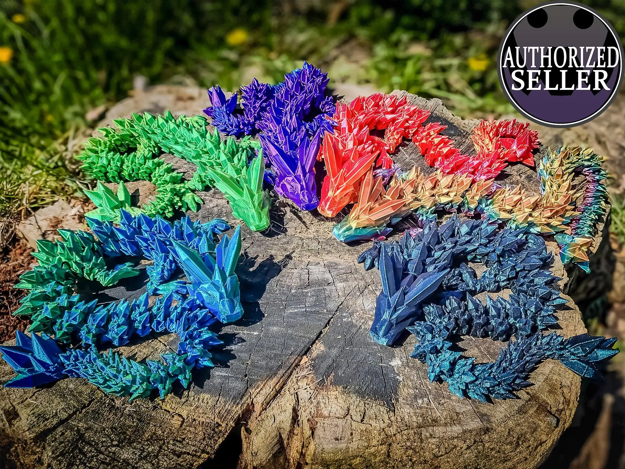 3D Printed Articulating Crystal Dragon - Mythical Fantasy Decor, Customizable in Various Colors and Sizes, Ideal for Collectors and Home Decoration    desktop ornament dragon model