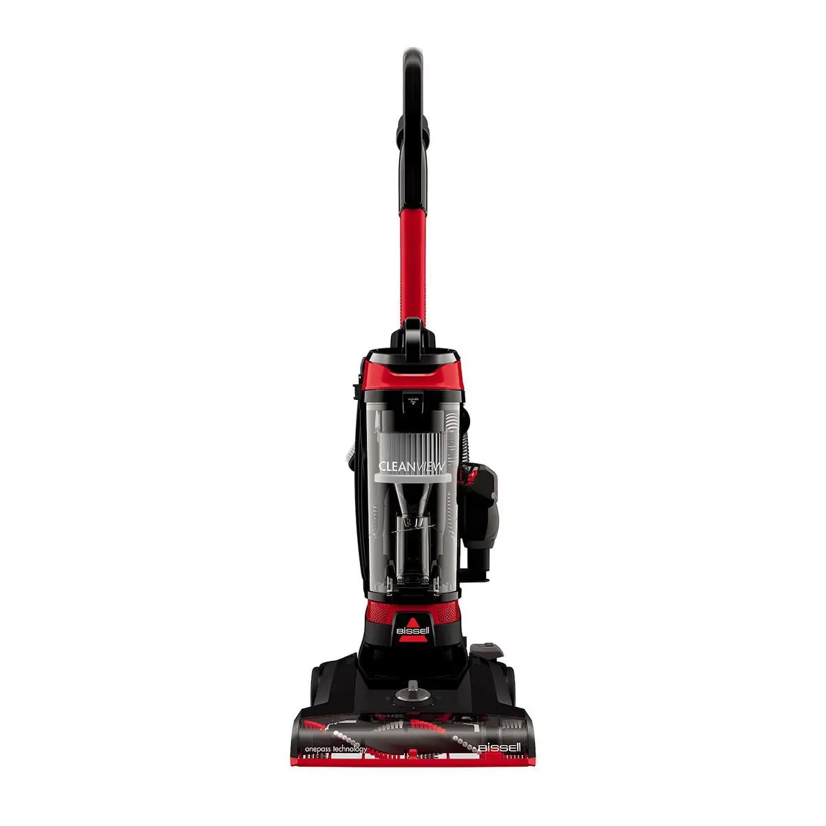 BISSELL CleanView Bagless Upright Vacuum, OnePass Technology, Active Extension Wand, Multi-Level Filtration, Black, Model 3533, Red/Black