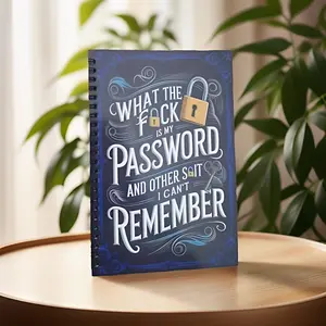 What The Is My Password and Other Shit I Can’t Remember – A Simple Password & Address Book, Minimalist Organizer for Usernames, Website Logins & Family Records, Perfect for Home Office or Computer Logins, Great Holiday Gift