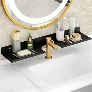 17 Inch Metal Bathroom Shelf for Kitchen Sponge Organizer Holder Over The Faucet - Sink Shelf Kitchen Dish Soap Cleaning Brush Holder Organizers Storage Rack Over The Faucet