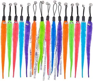 Cat Worm Toy Refills – 15-Pack Colorful Worm Attachments for Cat Wand – Interactive Wand Replacement Toys for Endless Feline Fun