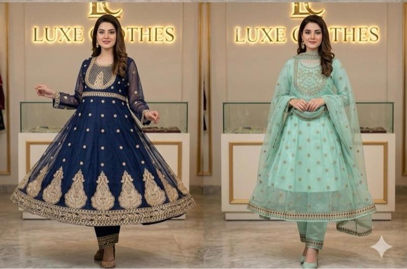 Royal Anarkali Suite - Traditional South Asian Women's Formal Occasion Wear, Embellished Ethnic Party Outfit
