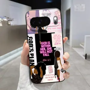 Rounded Edge Phone Case for Google Pixel 10 9 8 7 Pro A XL God Within Her Pattern Pocket-Friendly Shockproof Liquid Silicone Protective Soft Smartphone Casing