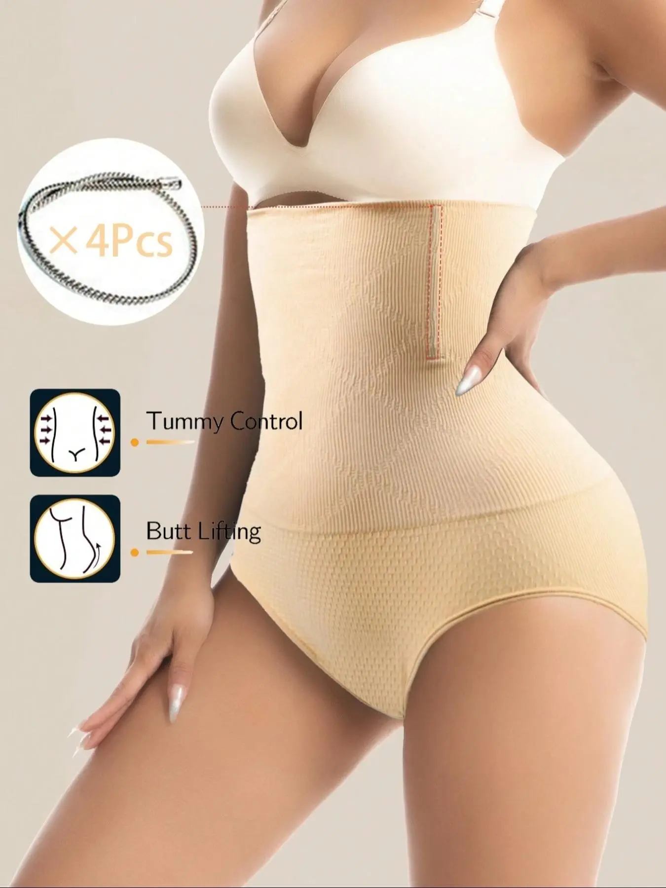 Fashion Women High Waist Sheer Shapewear Shorts, Slimming Tummy Control Casual Stretchy Shorts, Essential Bodycon Underwear, Daily Confidence Fit