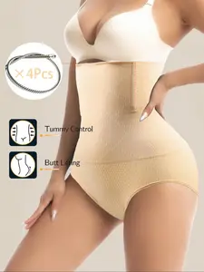 Fashion Women High Waist Sheer Shapewear Shorts, Slimming Tummy Control Casual Stretchy Shorts, Essential Bodycon Underwear, Daily Confidence Fit