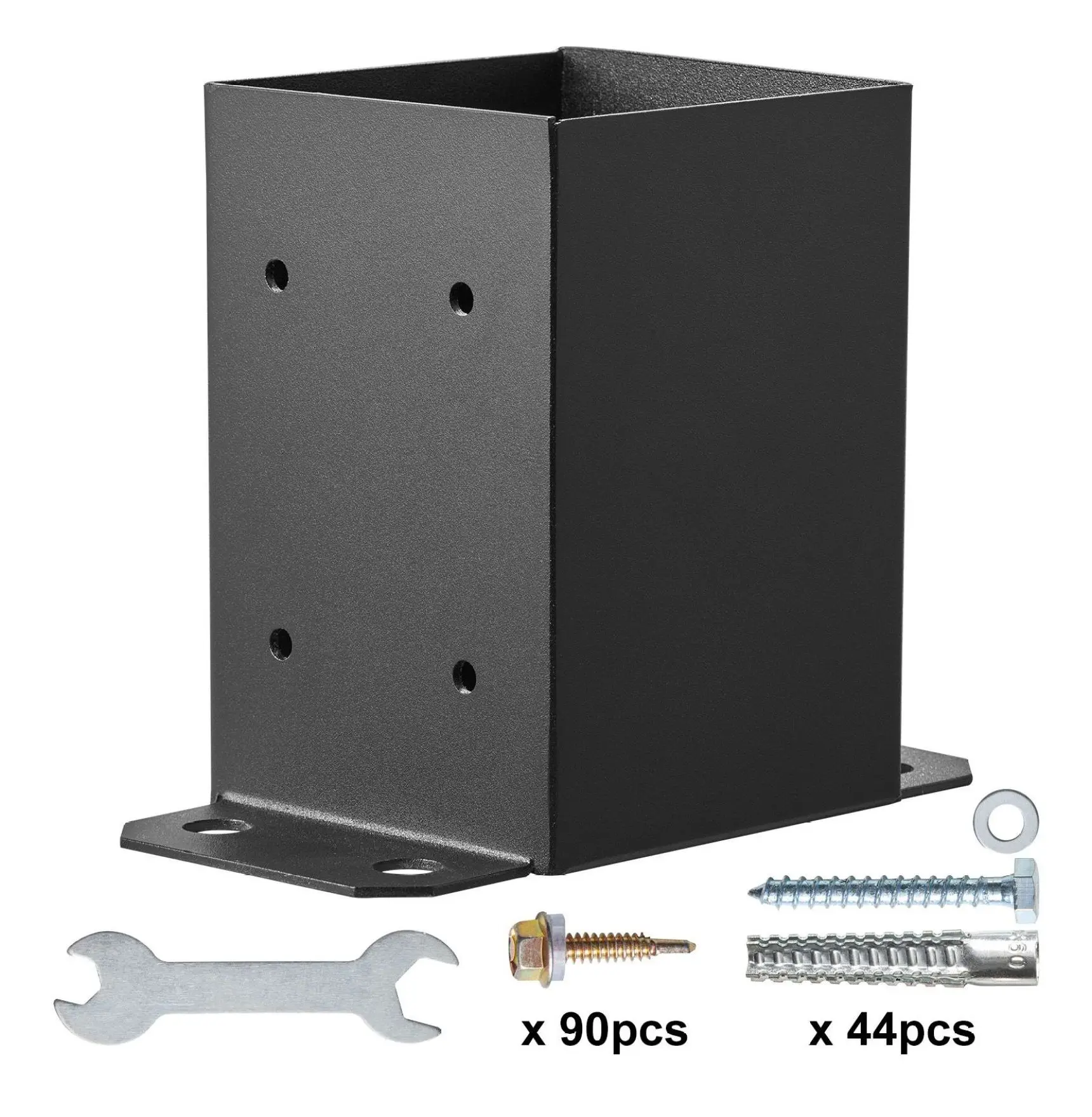 VEVOR 4x4 in Heavy-Duty Post Base Brackets - 10 Pack Steel Fence Post Anchors, Exceptional Corrosion & Rust Resistance Connectors for Decks, Outdoor Construction Projects