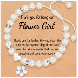Flower Girl Proposal Bracelet,Thank You for Being Our Flower Girl Bridesmaid Wedding Gifts With Jewelry Box