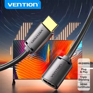 Vention HDMI 2.0 Extension Cable 1m 1.5m 0.5m 4K/60Hz HDMI 2.0 Male to Female Cable for HDTV Nintend Switch PS4/3 HDMI Extender Adapter 2m 3m 5m