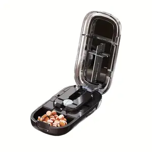 Adjustable Center Device Small Pill Cutter, Precision Alignment, Portable Travel Size, Easy to Use, Ideal for Medications, Vitamin Organizer