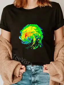 100% Cotton Unisex Meteorologist Storm Chasing Weather Radar Image T-Shirt Casual Graphic Printed Vintage Tshirt