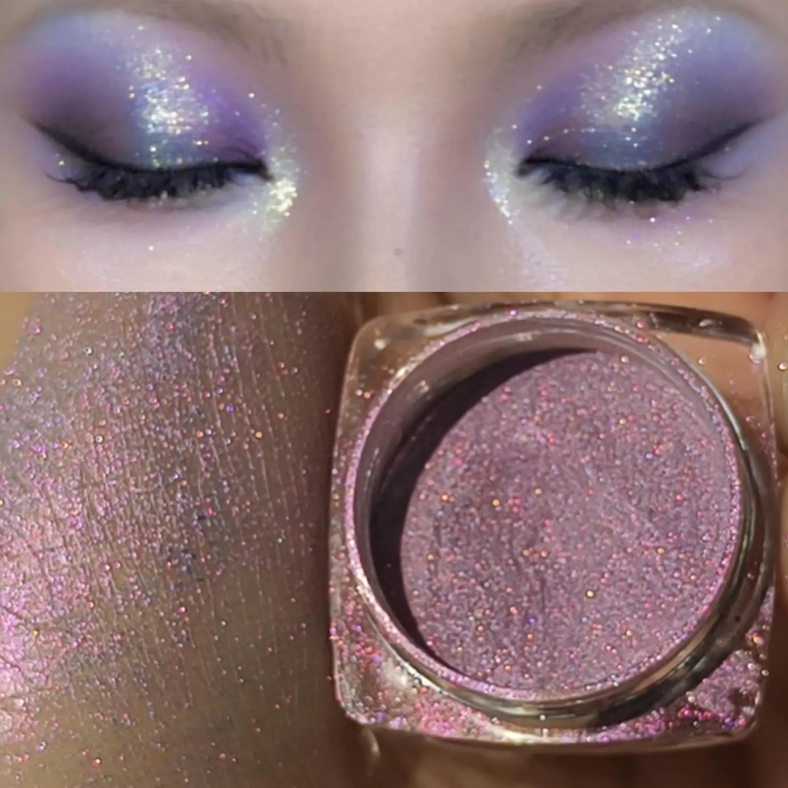1PC Pigmented Chameleon Eyeshadow Powder, Glitter Duochrome Eyeshadow, All Over Glimmer, Gradient Glitter Metallic Highlighter Powder, Suitable for Eyes/face/body, Waterproof and Sweatproof, Long-lasting Makeup, Easy To Remove, For Music Festival Parties