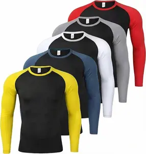 5 Pack Men’s Compression T-Shirt Slim Fit Quick Dry | Moisture Wicking Athletic Shirt for Gym, Workout & Running, Compression Shirts, Unisex Clothes