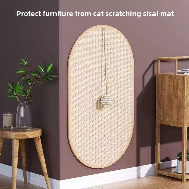 Wall & Sofa Saver Cat Scratcher - Extra Large Sisal Pad with Rolling Ball Toy, Shed-Free Scratching Board for Cats, Durable Cat Tree Board for Home Protector space-saving design furniture scratchpad stuff natural aesthetic,summervibes tiktokshopspringglow