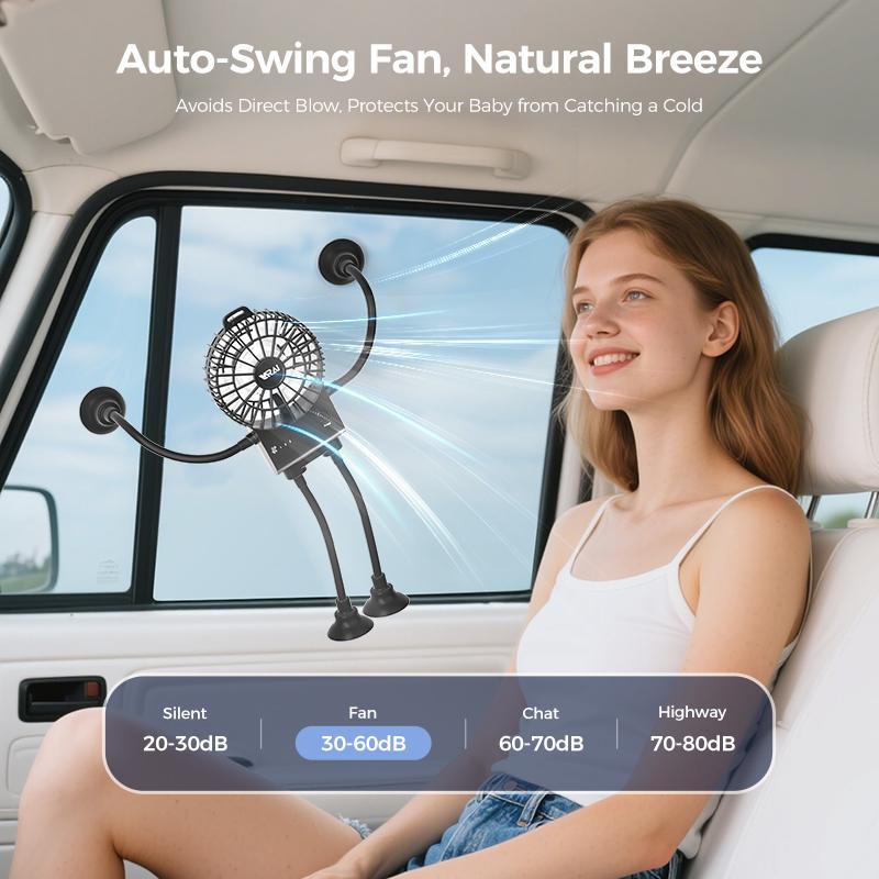 Portable handheld creative fan robot statue, compact portable rechargeable desk fan robot figurine with suction cups and mobile phone holder integrated into one, suitable for offices and cars, black personal fan robot figurine