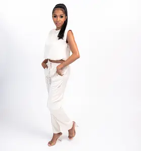 "Ivory Grace" Sleeveless Blouse